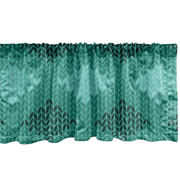 Ambesonne Abstract Window Valance, Lace Pattern Inspired Image with Wheat Shaped Elements Art Print, Curtain Valance for Kitchen Bedroom Decor with Rod Pocket, 54" X 18", Dark Seafoam and Multicolor