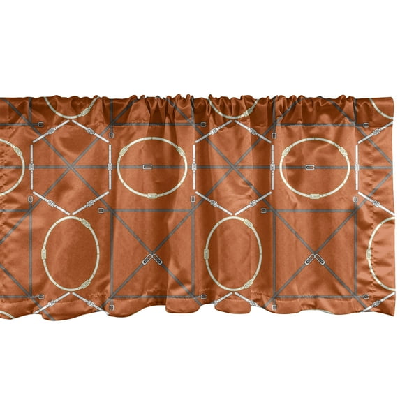 Ambesonne Abstract Window Valance, Manly Fashion Belts Art, 42" x 18", Pale Cinnamon Dimgray