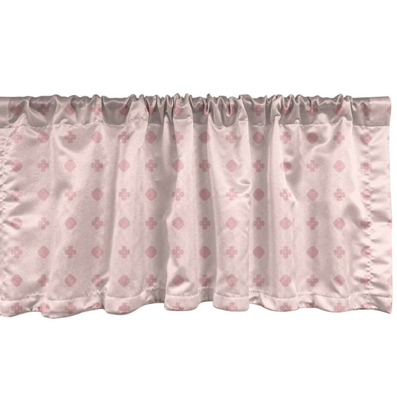Ambesonne Abstract Window Valance, Medieval Inspired Forms, 42" x 12", Rose and Blush