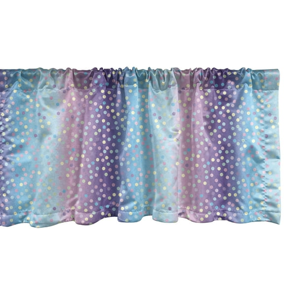 Ambesonne Abstract Window Valance, Mermaid Tones Dots Pattern, 54" X 18", Pale Blue Lavender