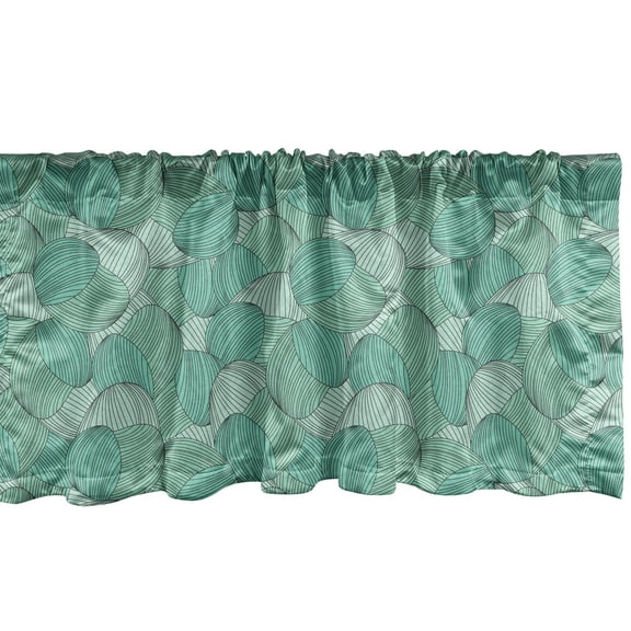 Ambesonne Abstract Window Valance, Modern Curly Motif Doodle, 54" X 18", Seafoam and Mint Green