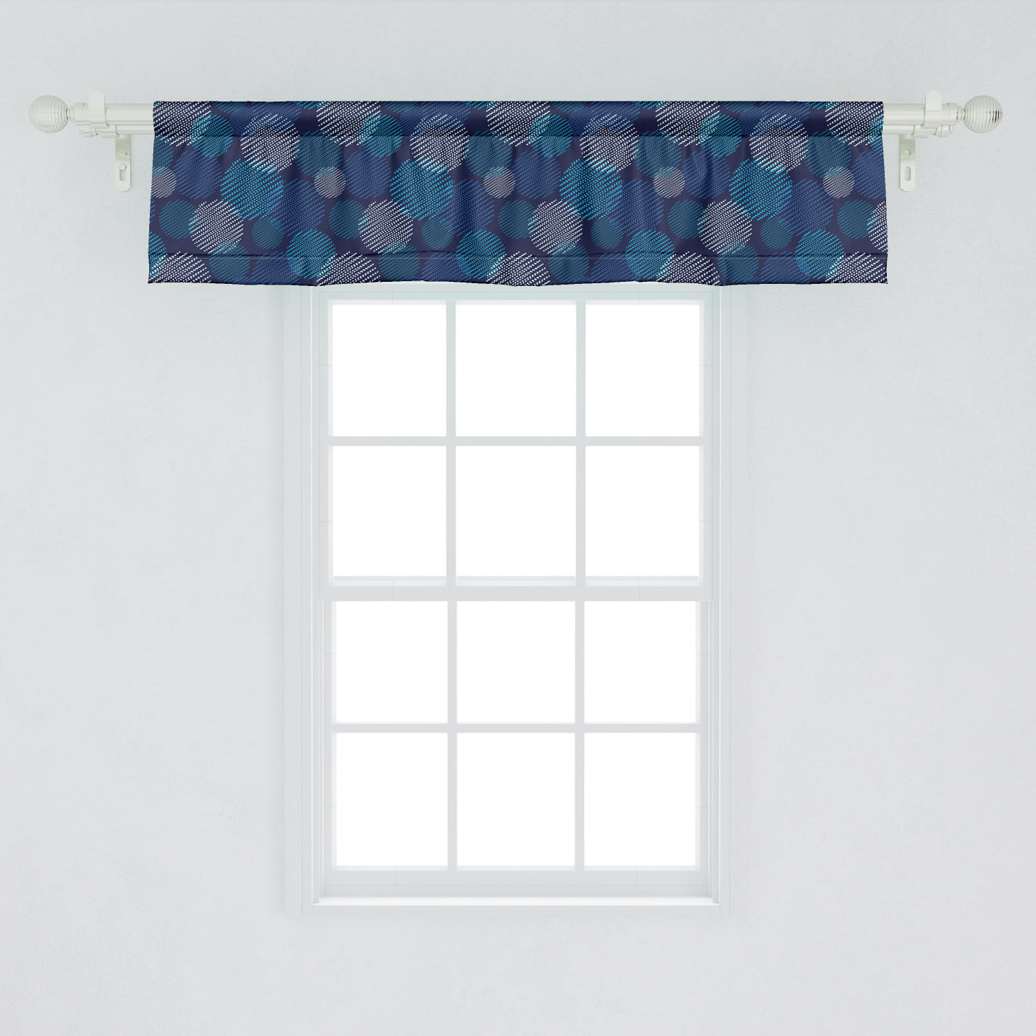 Ambesonne Abstract Window Valance, Modern Digital Featured Polka Dots ...