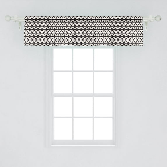 Ambesonne Abstract Window Valance, Modern Inspired Simple Geometrical Pattern with Brush Stroke Rhombus, Curtain Valance for Kitchen Bedroom Decor with Rod Pocket, 54" X 12", Charcoal Grey Eggshell