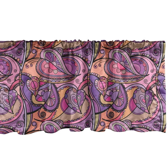 Ambesonne Abstract Window Valance, Modern Marbling Art Design, 54" X 18", Multicolor