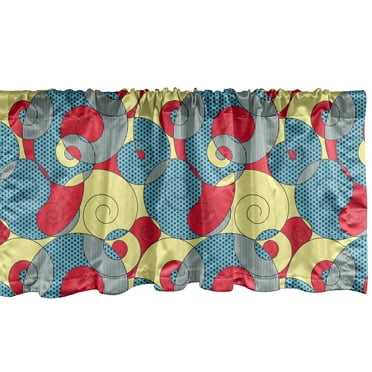 Ambesonne Abstract Window Valance, Modern Spiral Forms Art, 54" X 12", Multicolor