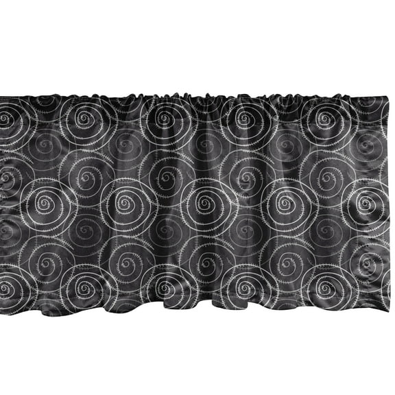 Ambesonne Abstract Window Valance, Modern Whirlpools, 42" x 12", Dark Purple Pale Grey