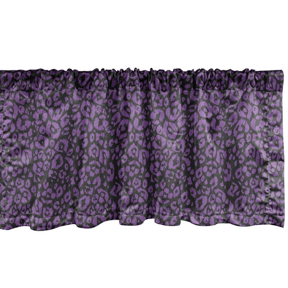 Ambesonne Abstract Window Valance, Monochrome Leopard Skins, 54" X 18", Violet and Charcoal Grey