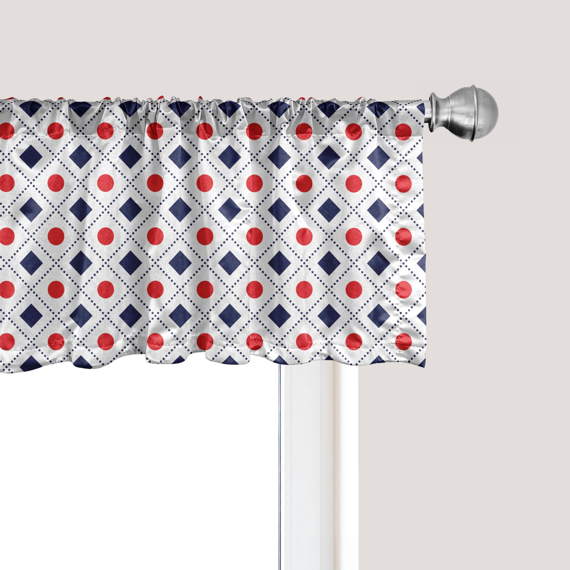 Window Square Valance Ambesonne Abstract Window Valance, Nautical Circles Squares, 54