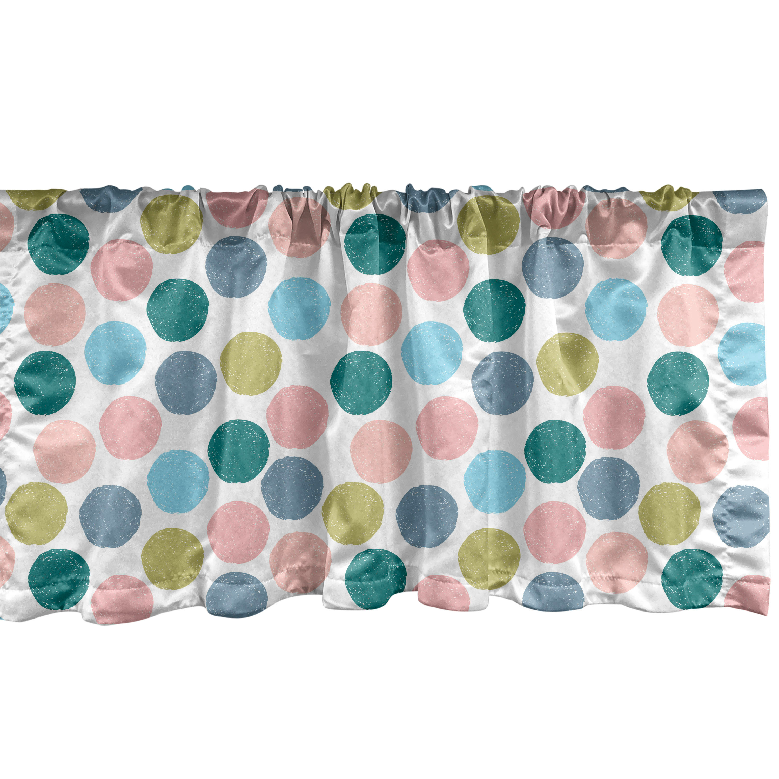 Multicolor Valance Ambesonne Abstract Window Valance, Pastel Big Polka Dots Art, 54