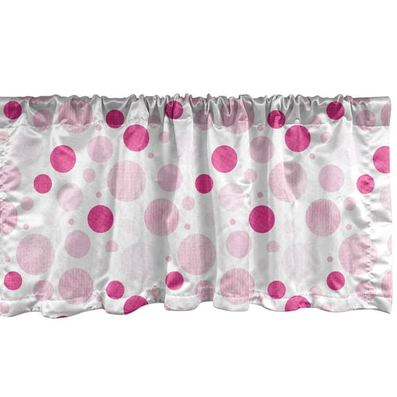 Ambesonne Abstract Window Valance, Pastel Geometric Ovals, 54" X 12", Magenta Pale Pink