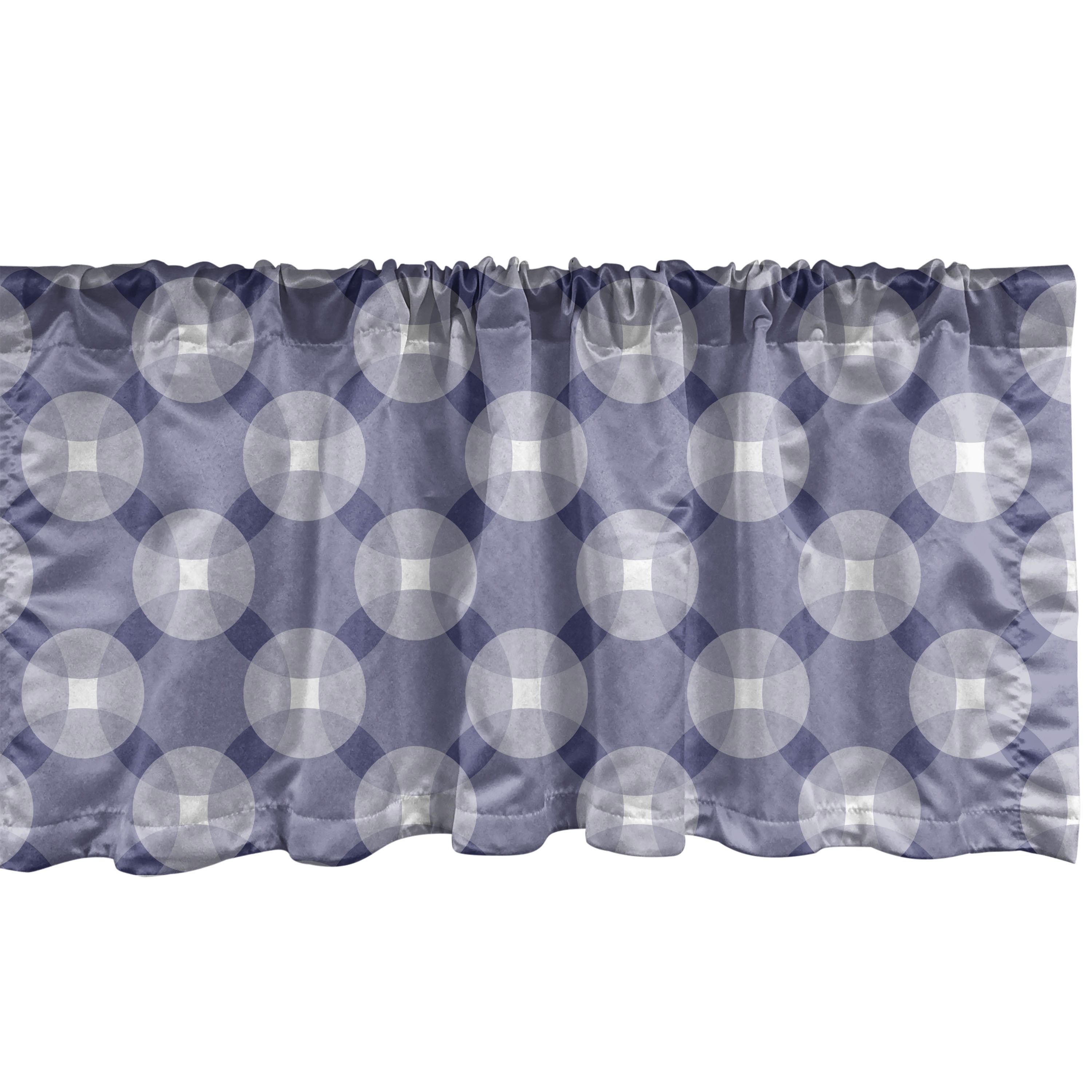Indigo Purpleblue Geometric Sateen Rod Pocket Window Valance
