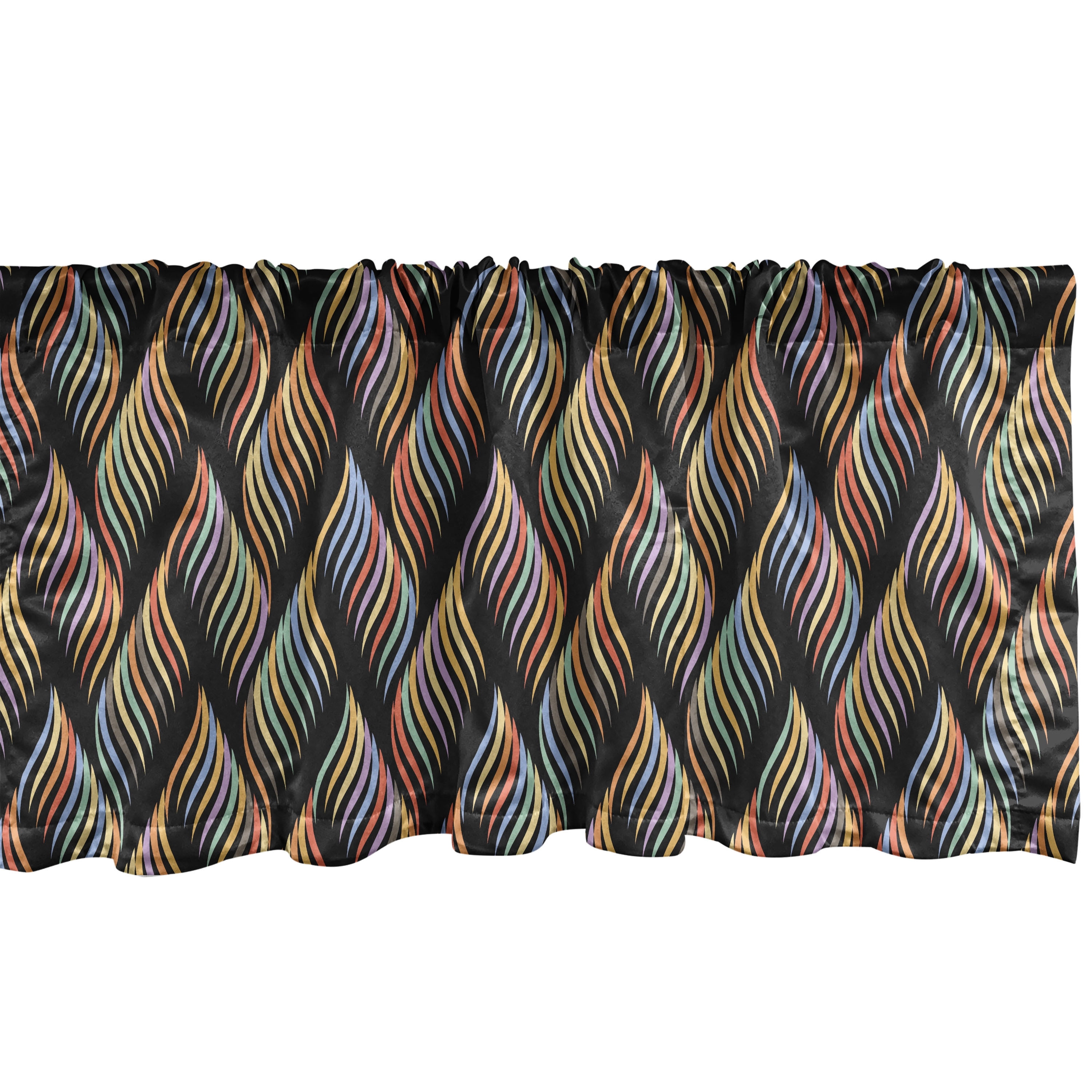 Multicolor Valance Ambesonne Abstract Window Valance, Rainbow Style Swirled Stripes Modern ...