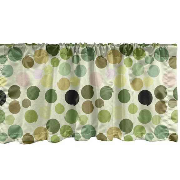 Ambesonne Abstract Window Valance, Random Brush Stroke Dots, 54" X 18", Pastel Green Multicolor