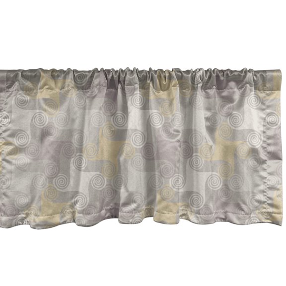 Ambesonne Abstract Window Valance, Retro Geometric Pattern with Whirlpool Rounded Shapes, Curtain Valance for Kitchen Bedroom Decor with Rod Pocket, 54" X 18", Dust Multicolor