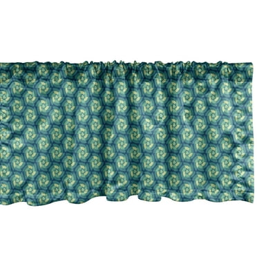 Ambesonne Abstract Window Valance, Retro Triangles, 54" X 18", Blue Teal Pale Green