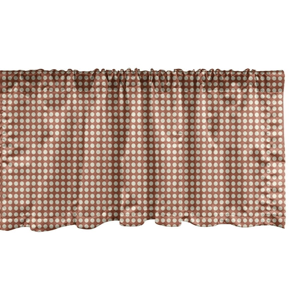 Ambesonne Abstract Window Valance, Round Motifs Graphical, 54" X 12", Pale Chocolate Eggshell