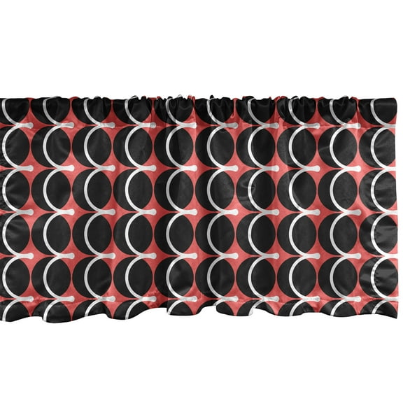Ambesonne Abstract Window Valance, Round and Curving Streaks, 42" x 12", Coral Slate Blue