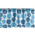 thumbnail image 1 of Ambesonne Abstract Window Valance, Shapes with Stripes Dots, 54" X 18", Blue and Pale Blue, 1 of 5