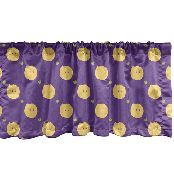 Ambesonne Abstract Window Valance, Simple Pattern of Round Blots Drawn by Hand Paint Strokes, Curtain Valance for Kitchen Bedroom Decor with Rod Pocket, 54" X 12", Quartz Mustard
