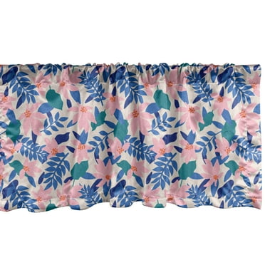 Ambesonne Abstract Window Valance, Soft Exotic Flower Leaves, 54" X 18", Pale Rose Multicolor