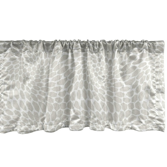 Ambesonne Abstract Window Valance, Spiraling Waving Shapes, 54" X 18", Pale Tan White