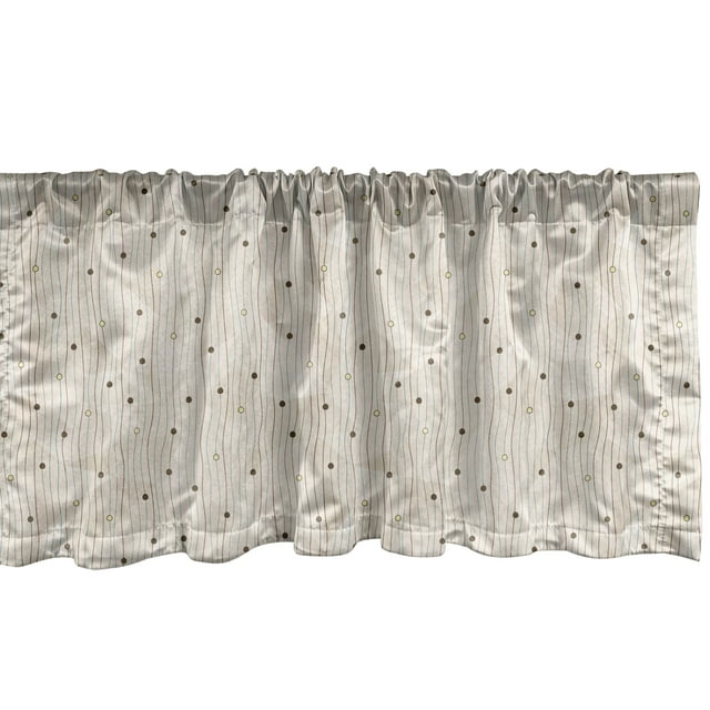 Ambesonne Abstract Window Valance, Swirls Pattern Circles, 42" x 18", Pale Grey Eggshell