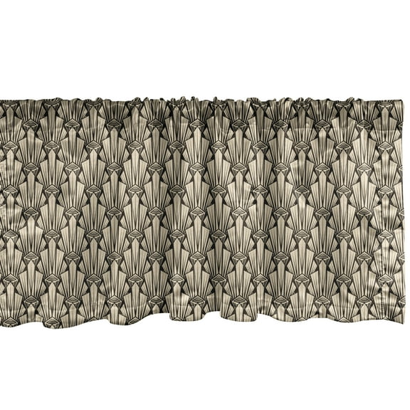 Ambesonne Abstract Window Valance, Symmetric Sharp Art Deco, 54" X 12", Beige and Dark Brown