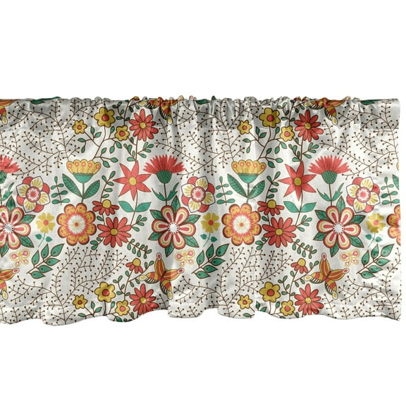 Ambesonne Abstract Window Valance, Tulip Images, 54" X 12", Multicolor
