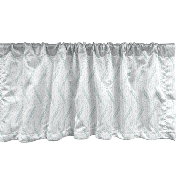 Ambesonne Abstract Window Valance, Vertical Points Lines Art, 54" X 12", Pale Seafoam and White
