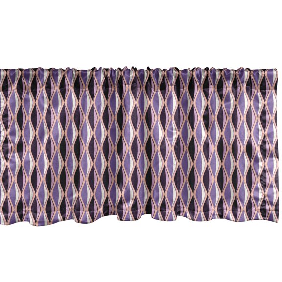 Ambesonne Abstract Window Valance, Vertical Wavy Lines, 54" X 12", Multicolor