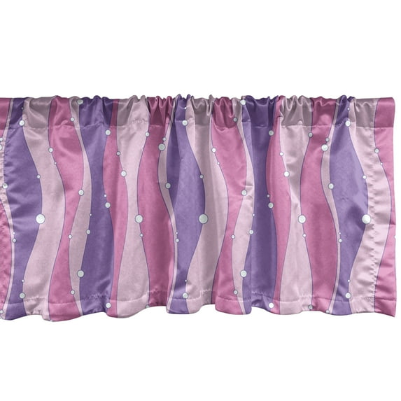 Ambesonne Abstract Window Valance, Vertical Wavy Lines Art, 42" x 18", Pale Pink Pale Pink