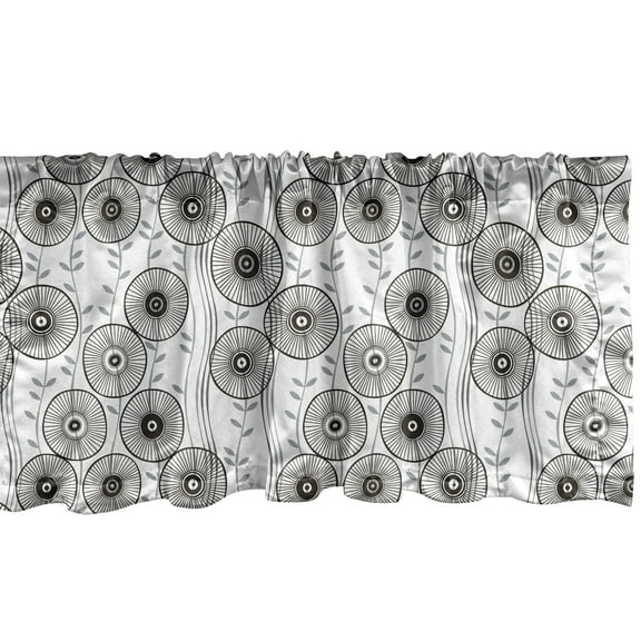 Ambesonne Abstract Window Valance, Wagon Wheel, 54" X 12", Dark Taupe Grey