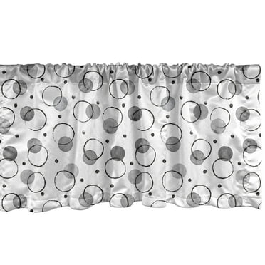 Ambesonne Abstract Window Valance, Watercolor Paint Blots, 54" X 18", Blue Grey Charcoal Grey