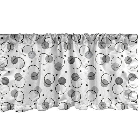 Ambesonne Abstract Window Valance, Watercolor Paint Blots, 54" X 18", Blue Grey Charcoal Grey