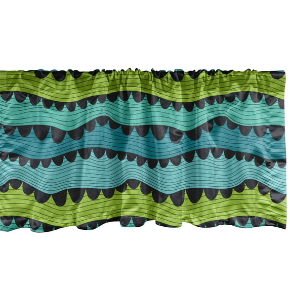 Ambesonne Abstract Window Valance, Waves Art, 54" X 18", Multicolor