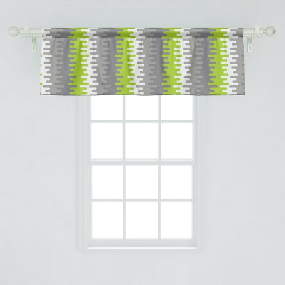 Ambesonne Abstract Window Valance, Wavy Stripes Pattern with Colorful Vertical Shapes Mosaic Digital Composition, Curtain Valance for Kitchen Bedroom Decor with Rod Pocket, 54" X 18", Multicolor