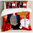thumbnail image 1 of Ambesonne Abstract Woman Duvet Cover Sets, Music Theme, 2-Queen, Vermilion Multicolor, 1 of 7