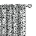 thumbnail image 1 of Ambesonne Acanthus Window Curtains, Baroque Curly Motif, Each 28" W x 63" L, Charcoal Grey White, 1 of 4