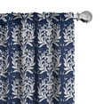 thumbnail image 1 of Ambesonne Acanthus Curtains, Classic Botanical Motif, Pair of 28"x95", Night Blue and Eggshell, 1 of 5
