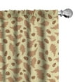 thumbnail image 1 of Ambesonne Acorn Window Curtains, Oak Leaves Fall Season, Each 28" W x 95" L, Chocolate Camel, 1 of 3