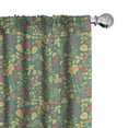 thumbnail image 1 of Ambesonne Acorn Window Curtains, Vintage Foliage Elements Art, Each 28" W x 95" L, Multicolor Brown, 1 of 4