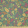 thumbnail image 1 of Ambesonne Acorn Fabric by the Yard Microfiber, Vintage Foliage Elements Art, 3 Yards, Multicolor Brown, 1 of 4