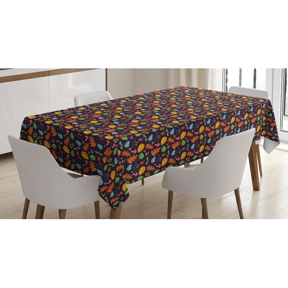 Ambesonne Acorn Tablecloth Rectangular Table Cover, Vintage Forest Flora, 60"x84", Multicolor
