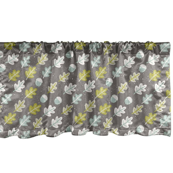 Ambesonne Acorn Window Valance, Simplistic Flat Art Flora, 54" X 12", Multicolor