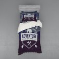 thumbnail image 1 of Ambesonne Adventure Bedding Set 3 Pcs, Bear Mountain Logo, Twin XL, Stale Blue, 1 of 2