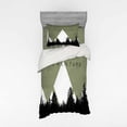 thumbnail image 1 of Ambesonne Adventure Bedding Set 3 Pcs, Forest Halftone Style, Twin, Army Green Black White, 1 of 3