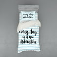 thumbnail image 1 of Ambesonne Adventure Bedding Set 3 Pcs, Life Inspiration Art, Twin, Pale Blue Black, 1 of 2
