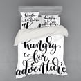 thumbnail image 1 of Ambesonne Adventure Bedding Set 4 Pcs, Journey Words Art, Queen, Black White, 1 of 3