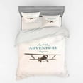 thumbnail image 1 of Ambesonne Adventure Bedding Set 4 Pcs, Tropical Summer Plane, Queen, Cream Turquoise Tan, 1 of 3