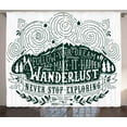 thumbnail image 1 of Ambesonne Adventure Curtains 2 Panel Set, Journey and Exploration, 108" x 90", Dark Green White, 1 of 3